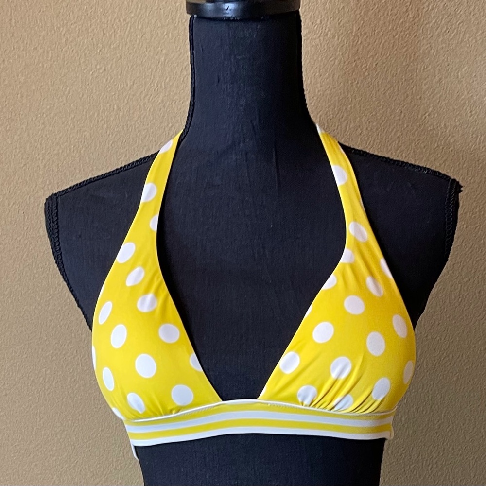 Women’s yellow polka dot bikini.
